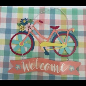 BICYCLE/Bicycle Metal Welcome hanging plaque. New